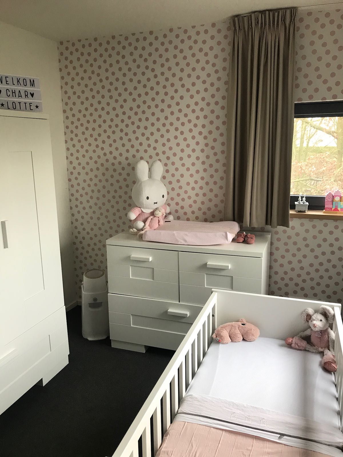 Vandaag deelt Willeke de babykamer van haar dochter Charlotte. Willeke is eigenaresse van een bekend babylabel en weet perfect hoe ze een kamer moet stylen. 