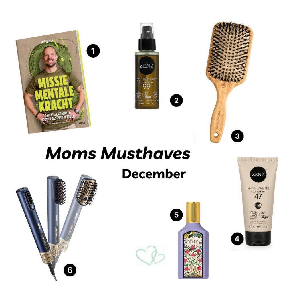 Moms Musthaves: tips voor mama. Van een heerlijke olie voor huid én haar, de boekentip 'Missie mentale kracht' tot aan een ideale stijltang.